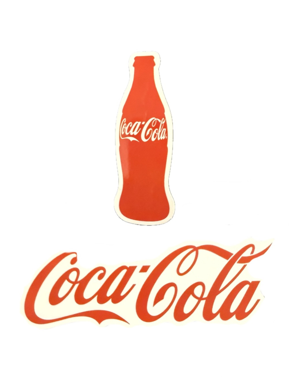 Vintage Coca-Cola Script Logo & Bottle Sticker Lot Coke Advertising Decal